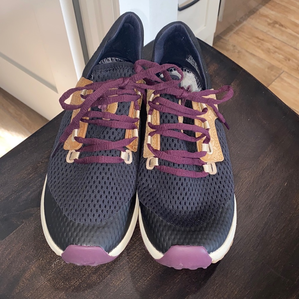 OluKai Black and Purple Sneakers with Breathable Mesh